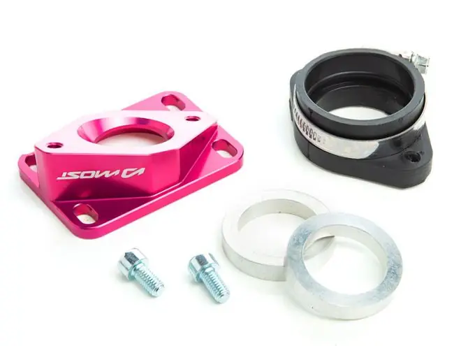 Fait Main Pipe d'admission aluminium Most 30 à 34mm PWK AM6 et Derbi rose