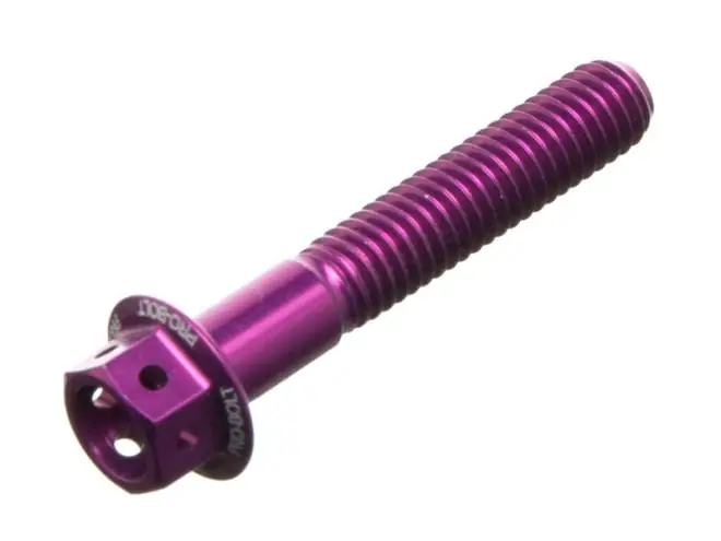 Vis aluminium hexagonale M6x1.00x35mm Pro Bolt Violet Pas Cher