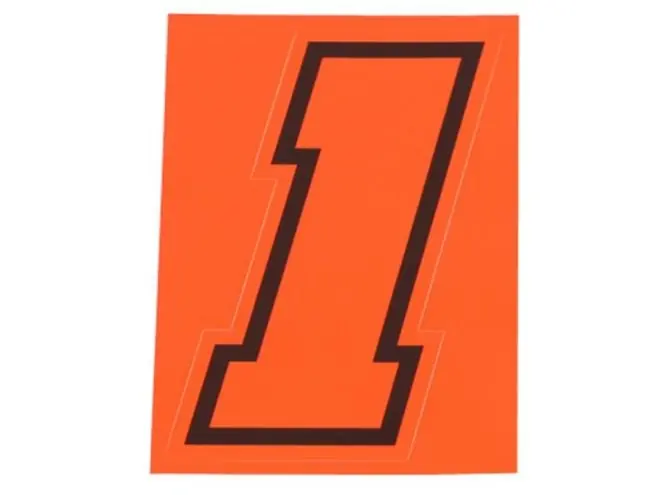 Autocollant numéro 1 orange fluo et noir 10cm Bon Plan